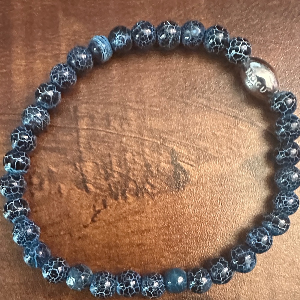 NOGU Blue Firefly glass Bracelet with ultraviolet light Keychain - Picture 2 of 4